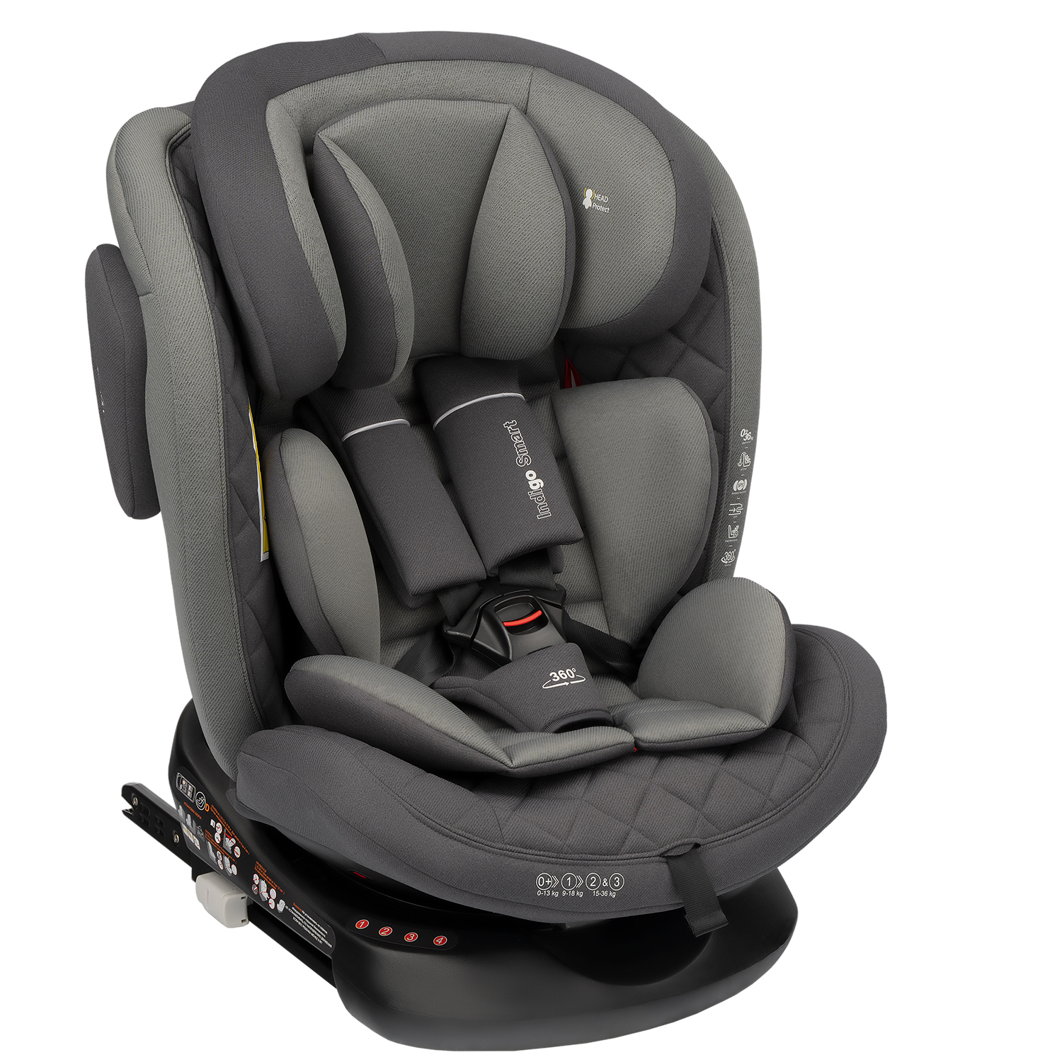 Автокресло INDIGO SMART Isofix 0+1+2+3 (0-36 кг) купить в Твери – Цена:  9799 ₽