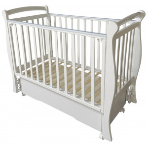 Кроватка детская Кедр Даниэла 1 ящик, универсальный маятник, колесо (Viola 1)