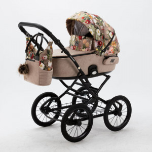 Детская универсальная коляска Adamex Porto Retro Flowers 3 в 1