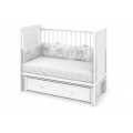 Кровать детская Indigo Classic маятник на колесах белая аляска