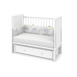 Кровать детская Indigo Classic маятник на колесах белая аляска