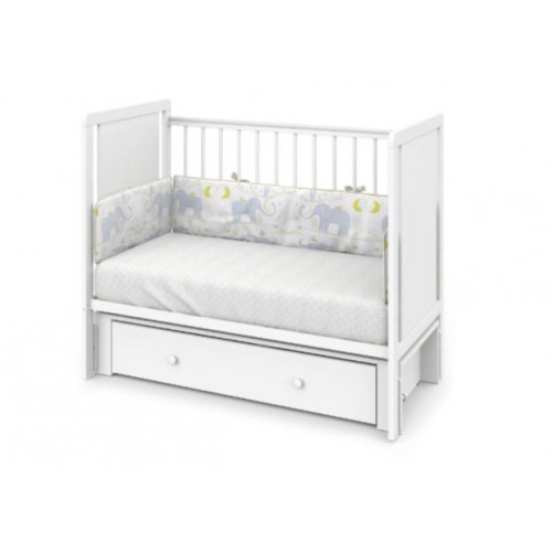 Кровать детская Indigo Classic маятник на колесах белая аляска