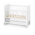 Кровать детская Indigo Classic маятник на колесах белая аляска