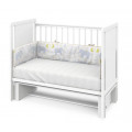Кровать детская Indigo Classic маятник на колесах белая аляска