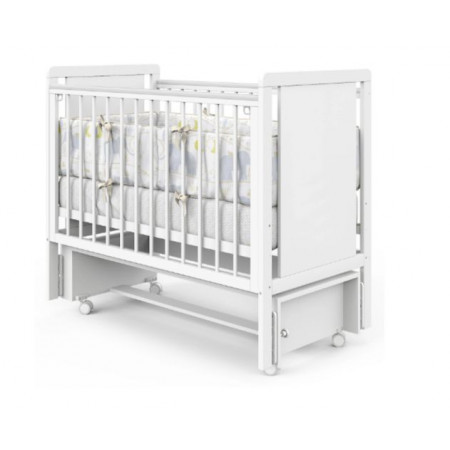 Кровать детская Indigo Classic маятник на колесах белая аляска