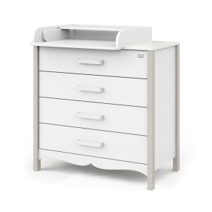 Комод АТОН "Felix" 804 ПВХ с шариковыми направляющими, белый-кашемир