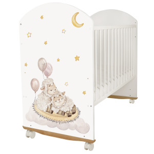 Кровать детская Indigo With Love колесо-качалка белый