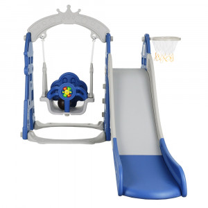 Горка-Комплекс Замок (горка, качели) (звук) Синий/ серый