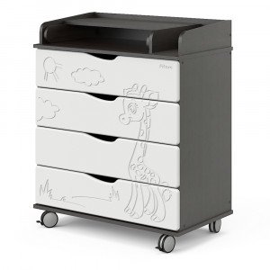 Комод PITUSO Жирафик (Орион 804 ПВХ) с шариковыми направляющими