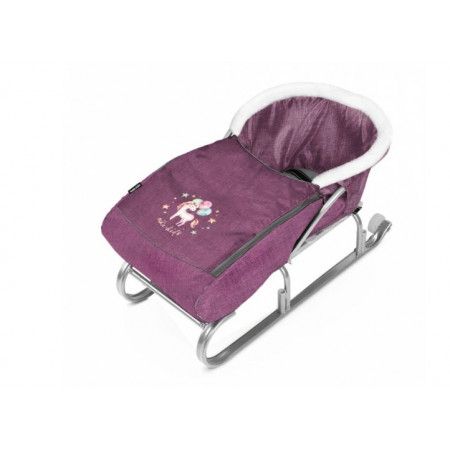 Матрасик для санок с попоной НИКА СС3-2 УНИВЕРСАЛ, МОЛНИЯ + МЕХ.ОКАНТОВКА 