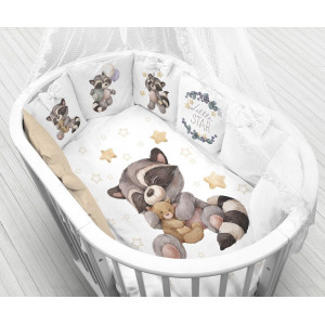 Комплект в кроватку 6 предметов Енот
