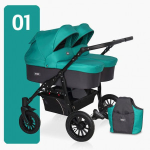 Коляска для двойни 2 в 1 Riko Basic Saxo