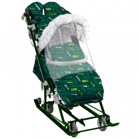 Санки-коляска «Ника Детям 7-8SK» - Зеленый